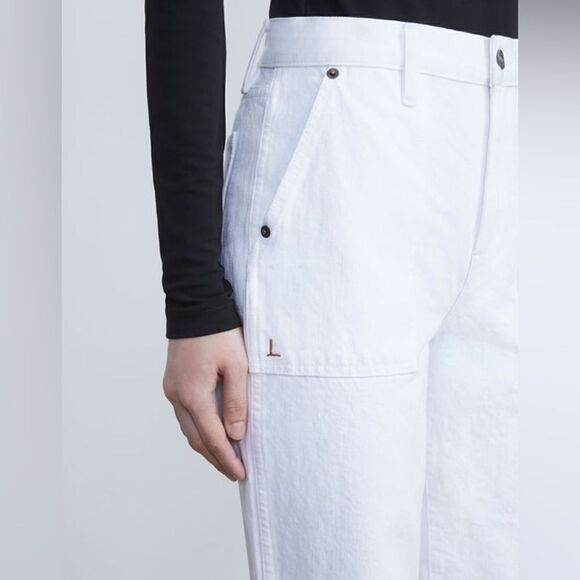 Lafayette 148 NWT DENIM WYTHE JEAN in White Size 32 - Picture 7 of 7